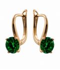 Сережки Xuping лимонна позолота 18K з зеленим цирконієм медичне золото