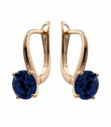 Серьги Xuping лимонная позолота 18K с зеленым цирконом (Медицинское золото)