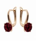 Серьги Xuping лимонная позолота 18K с красным цирконом (Медицинское золото)
