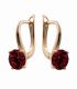 Сережки Xuping лимонна позолота 18K з червоним цирконієм медичне золото