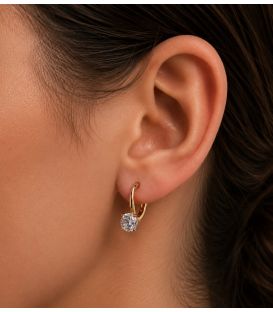Серьги Xuping лимонная позолота 18K с белым цирконом (Медицинское золото)