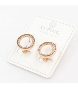 Сережки Xuping Круг лимонна позолота 18К (медзолото)