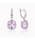 Сережки Swarovski світло голубий Квадрат родіум (Медична сталь)