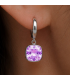 Сережки Swarovski світло голубий Квадрат родіум (Медична сталь)