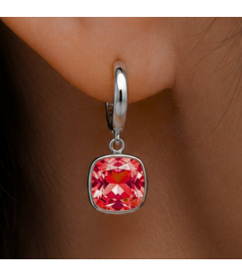 Серьги Swarovski светло фиолетовый Квадрат родиум (Медицинская сталь)