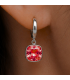 Сережки Swarovski світло фіолетовий Квадрат родіум (Медична сталь)