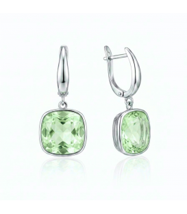 Сережки Swarovski червоний Квадрат родіум (Медична сталь)