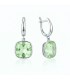 Сережки Swarovski червоний Квадрат родіум (Медична сталь)