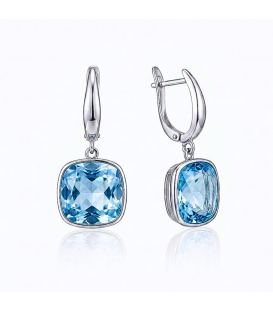 Сережки Swarovski світло зелений Квадрат родіум (Медична сталь)