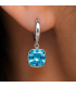 Сережки Swarovski світло зелений Квадрат родіум (Медична сталь)