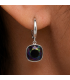 Серьги Swarovski светло голубой Квадрат родиум (Медицинская сталь)