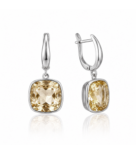 Сережки Swarovski світло голубий Квадрат родіум (Медична сталь)