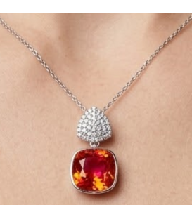 Кулон Swarovski Квадрат на основі каміння родіум (Медична сталь)
