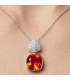 Кулон Swarovski Квадрат на основі каміння родіум (Медична сталь)