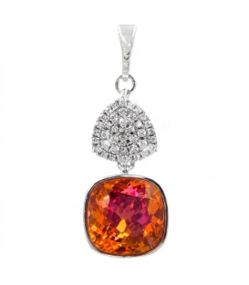Кулон Swarovski Квадрат на основі каміння родіум (Медична сталь)