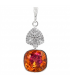Кулон Swarovski Квадрат на основі каміння родіум (Медична сталь)
