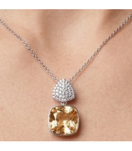 Кулон Swarovski Квадрат на основі каміння родіум (Медична сталь)