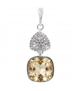 Кулон Swarovski Квадрат на основі каміння родіум (Медична сталь)