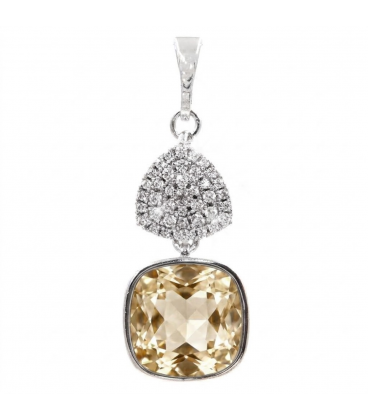Кулон Swarovski Квадрат на основании из камней родиум (Медицинская сталь)