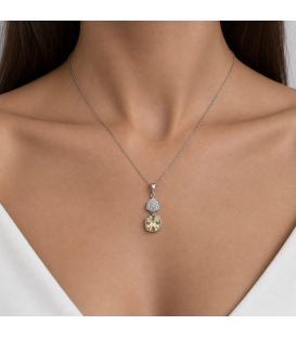 Кулон Swarovski Квадрат на основі каміння родіум (Медична сталь)