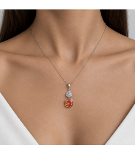 Кулон Swarovski Квадрат на основі каміння родіум (Медична сталь)