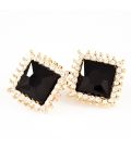 Серьги-гвоздики "Ромб в мелк. стр."