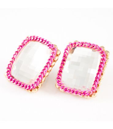 Сережки гвоздики з великим каменем