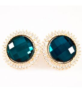 Серьги-гвоздики "Бол.кам. на жемч.вис."