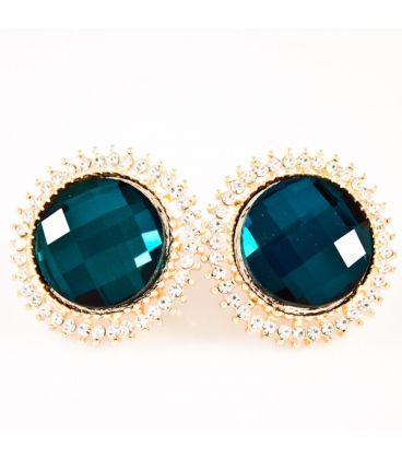 Серьги-гвоздики "Бол.кам. на жемч.вис."