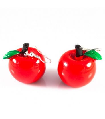 Сережки-пластик "Яблуко, м'яч, качка, панда, осел, морозиво"